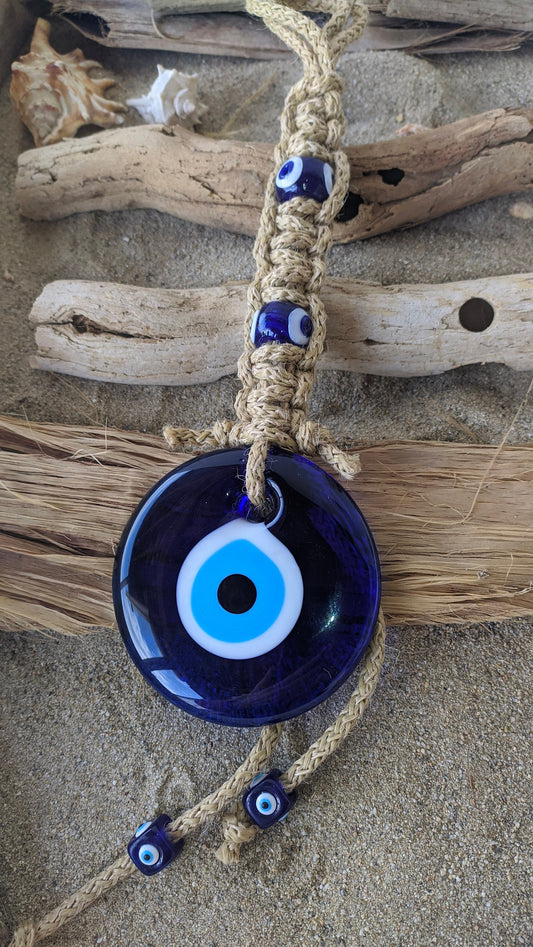 Large evil eye wall hanging for home protection, new years 2025 gift