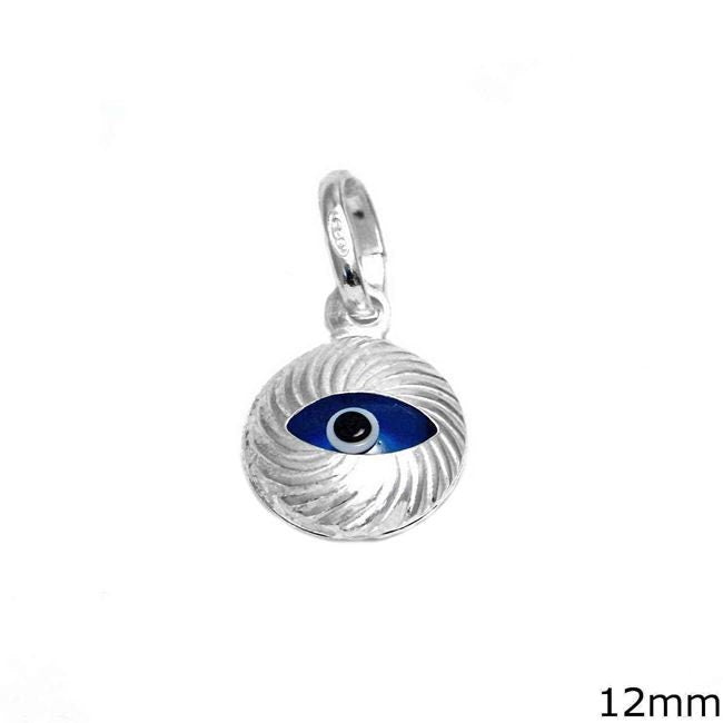 Sterling silver evil eye necklace, women's protection jewelry, Greek jewelry for her