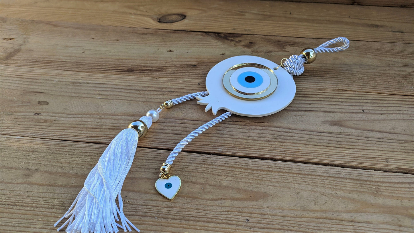 Large Evil Eye Pomegranate Wall Hanging - House Protection & Good Luck Decor