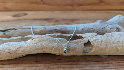 Super Tiny Evil Eye Necklace | Sterling Silver Minimalist Pendan