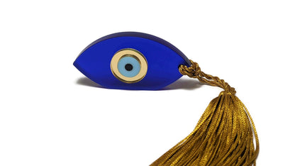 Blue Evil Eye House Ornament  - Good Luck Tassel Charm - House Protection