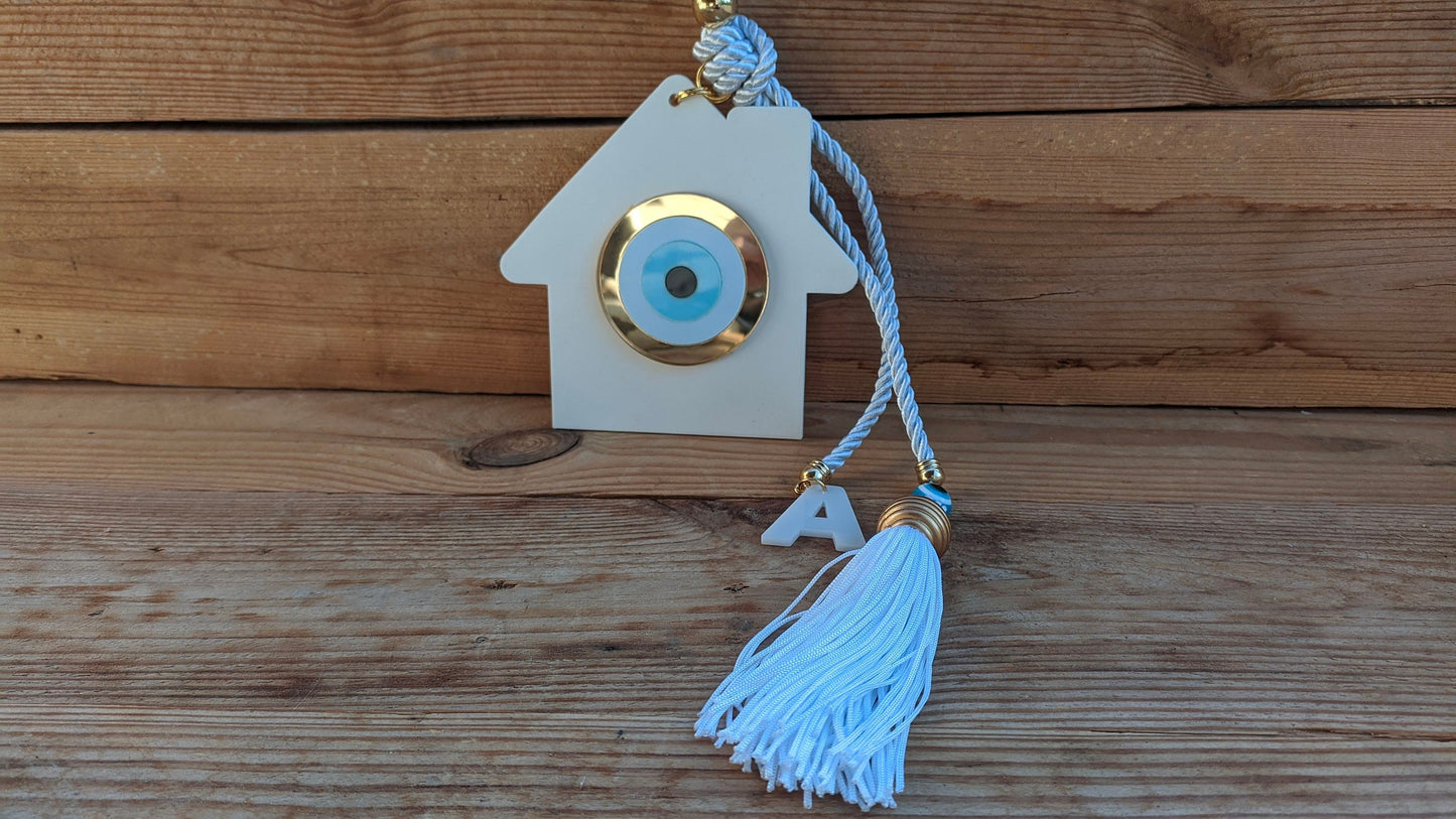 Custom Evil Eye House Wall Hanging - Personalized House Protection & Housewarming Gift