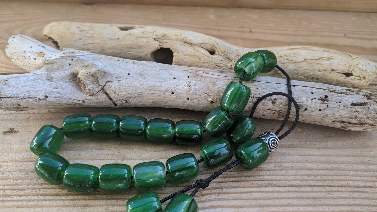 Green Worry Beads for Stress Relief - Thoughtful Stop Smoking Gift for Him