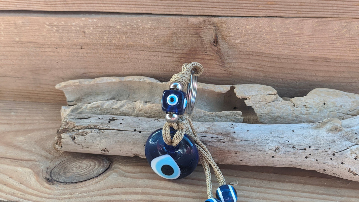 Glass Evil eye keychain - Bag charm - New car gift