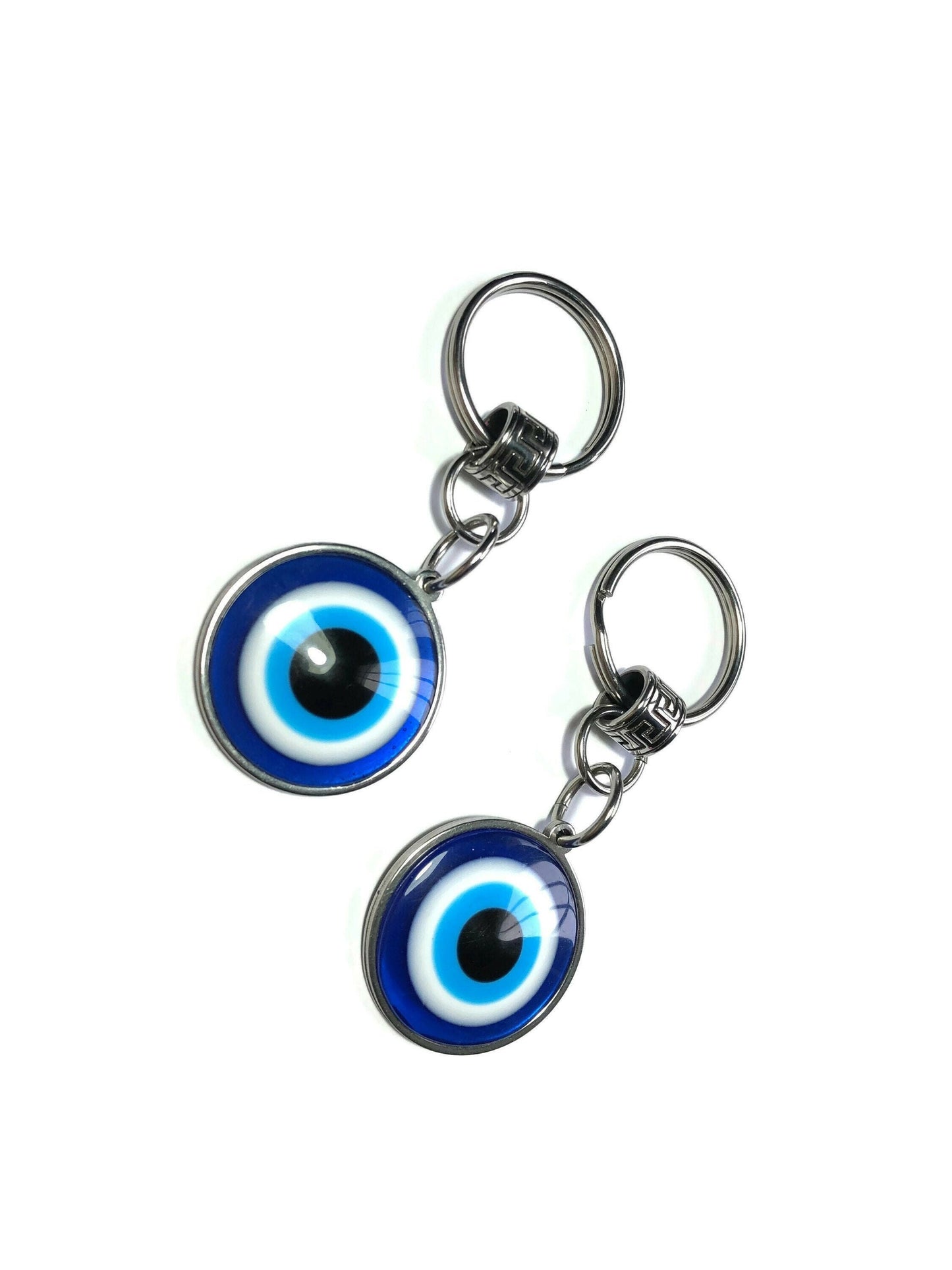 Stainless Steel Εvil Eye Keychain  -  Greek gift