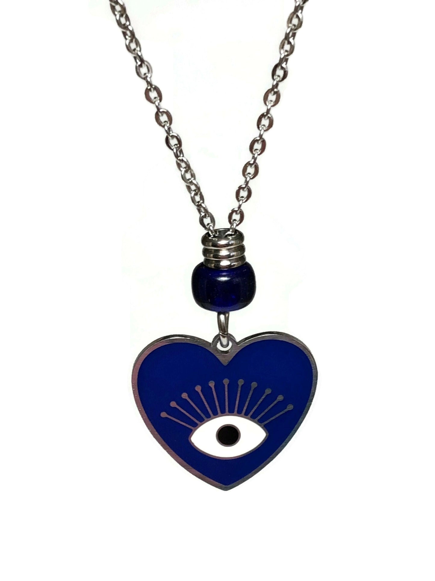 Evil eye heart car hanging charm  -  Greek gift -