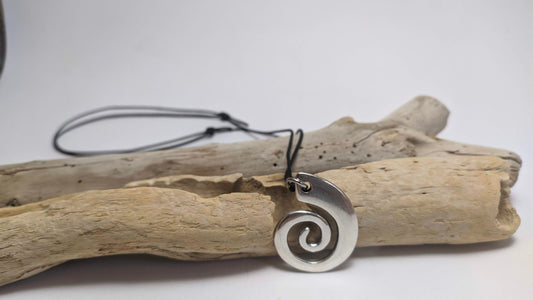 Adjustable Men's spiral silver pendant - Greek jewelry - Gift for him