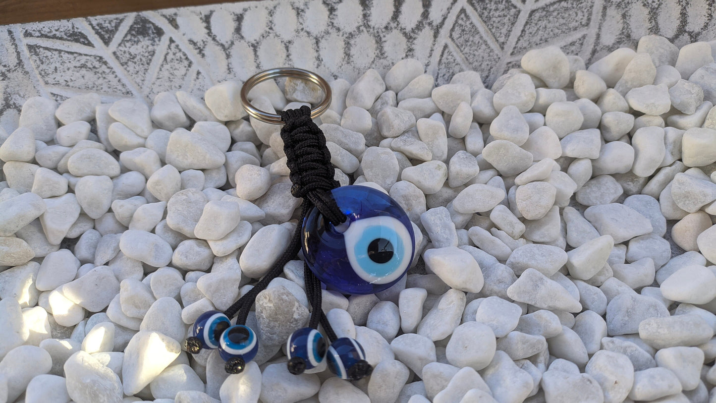 Glass Evil eye keychain, Car keyring, Greek gift