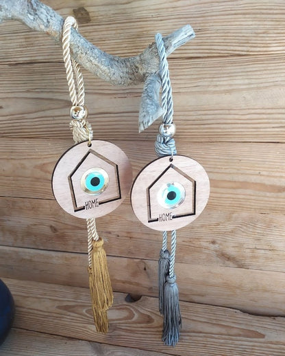 Wooden Evil Eye Wall Hanging for House Protection | New Years 2025 Gift