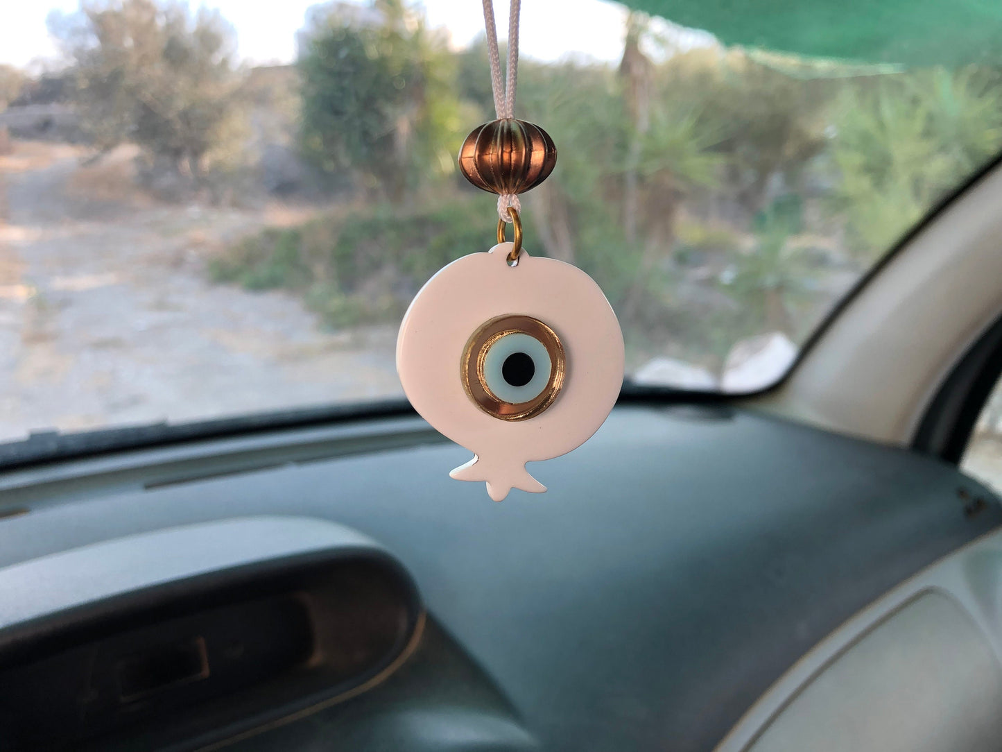 Evil eye pomegranate car mirror charm - Car accessories