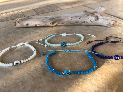 Evil eye crystal beads bracelet - women’s protection
