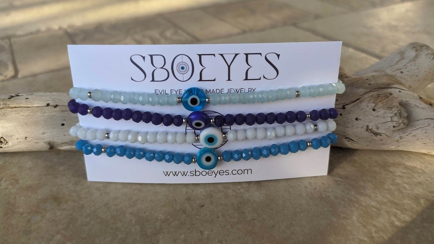 Evil eye crystal beads bracelet - women’s protection