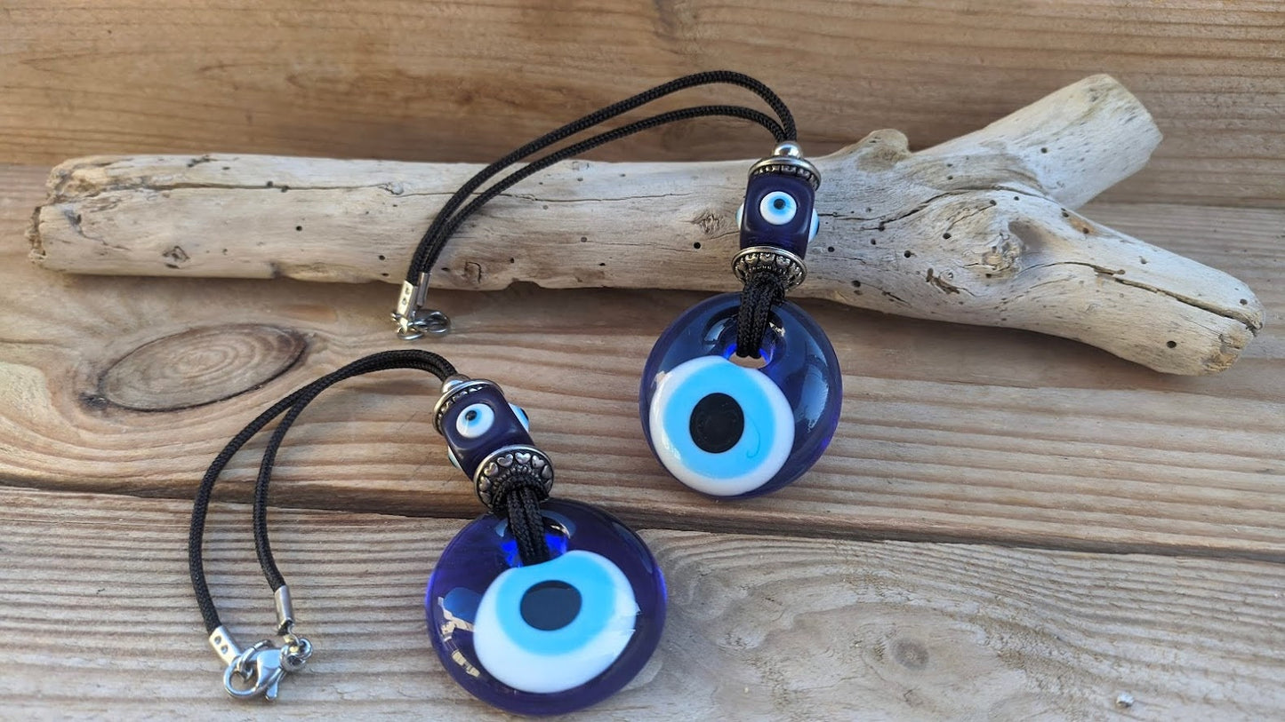 Glass Evil eye Rearview Mirror Charm - New Driver Gift