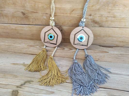 Wooden Evil Eye Wall Hanging for House Protection | New Years 2023 Gift