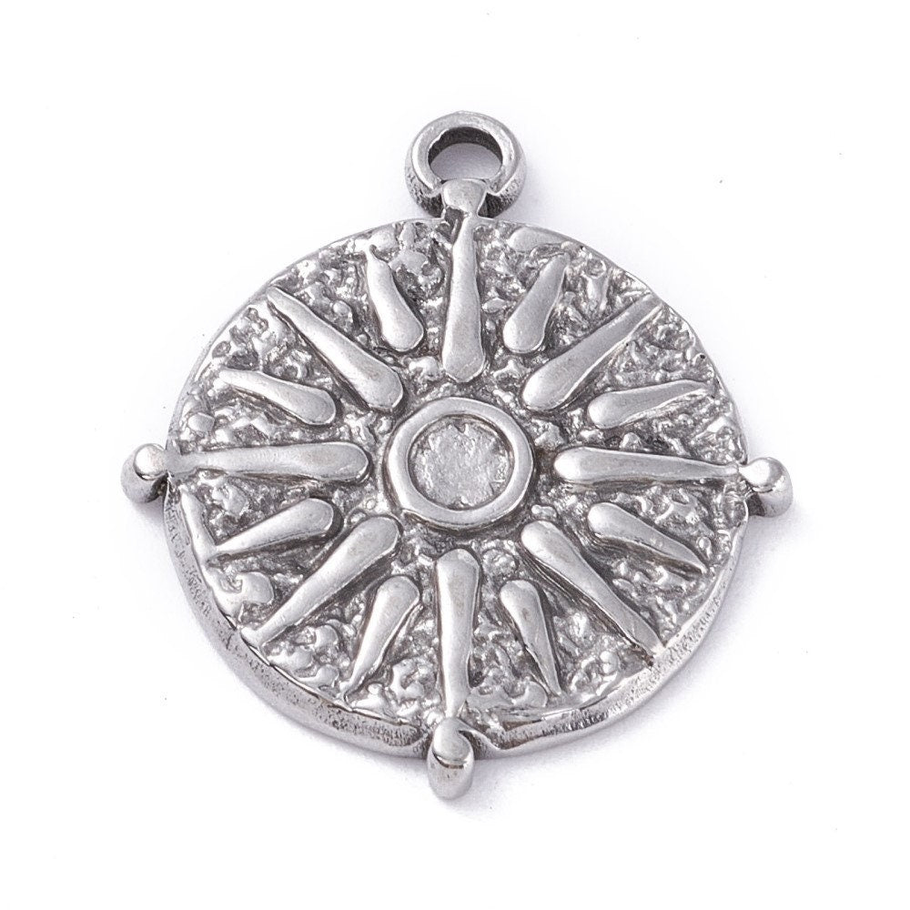 Vergina sun necklace in stainless steel - Gift for her or for him