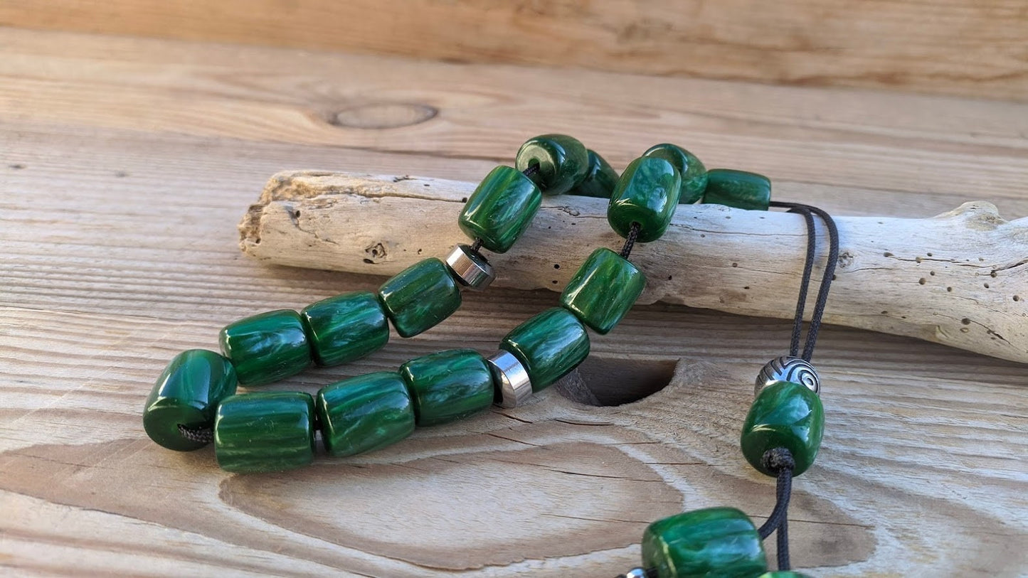 Green worry beads - stop smoking gift - Gift for him - Anti stress gift -