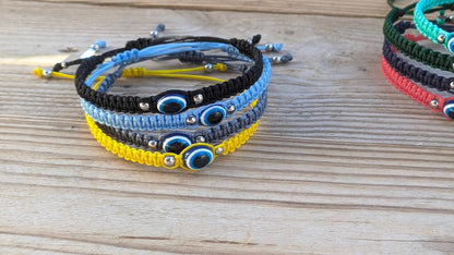 Evil Eye Protection Bracelet - Gift for Him or for Her - Many Colors Available