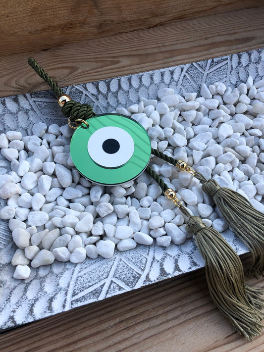 Green Evil Eye Wall Hanging for House Protection & Office Decoration | Greek Gift