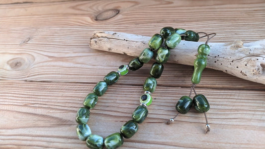 Green Evil Eye worry beads - stop smoking gift - Anti-stress gift