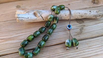 Green Evil Eye worry beads - Anti-stress gift - Greek gift