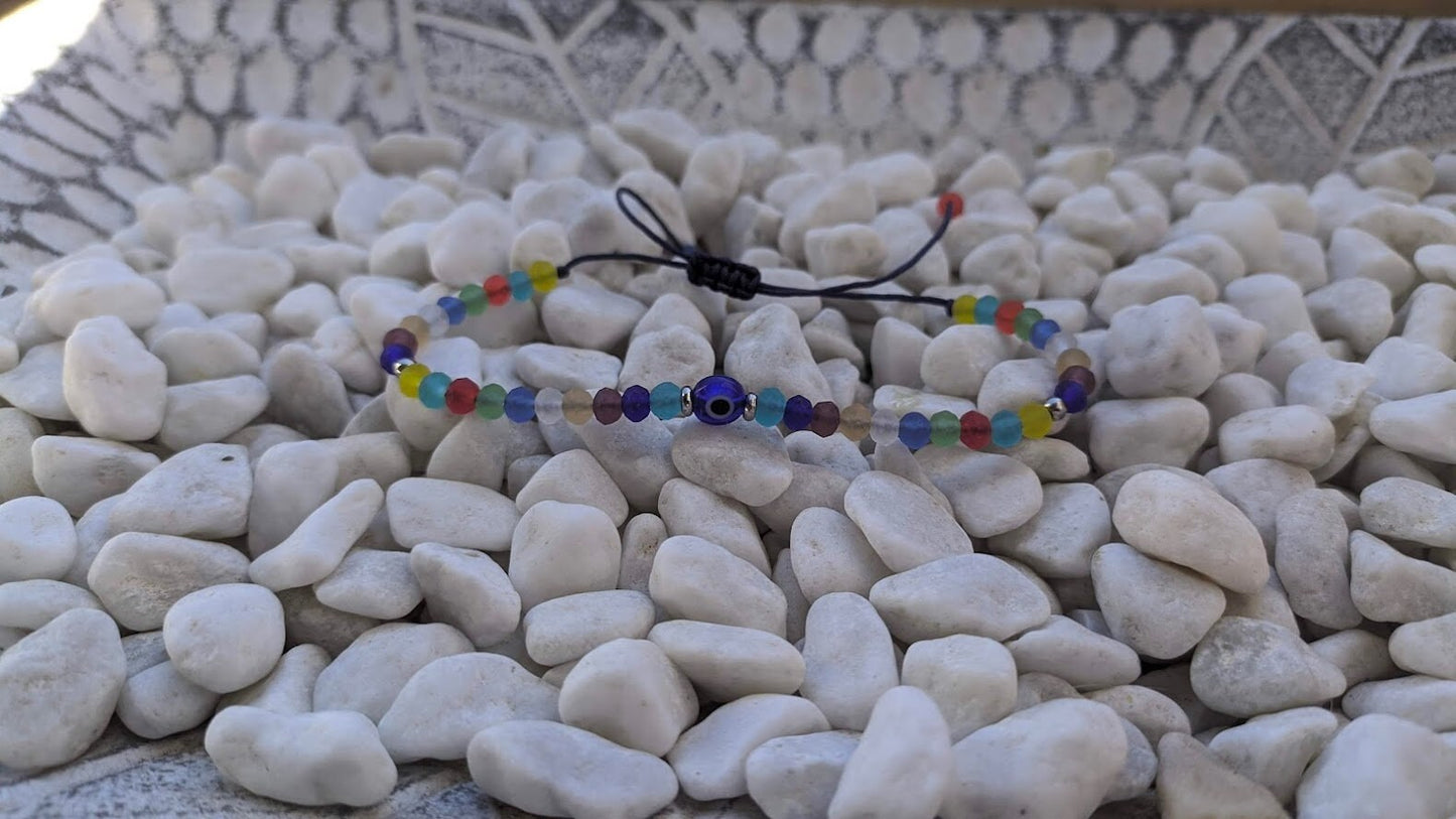 Evil eye colored beads bracelet - women’s gift - Gift for her