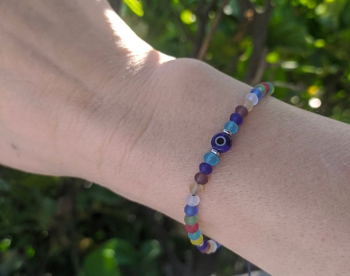 Evil eye colored beads bracelet - women’s gift - Gift for her