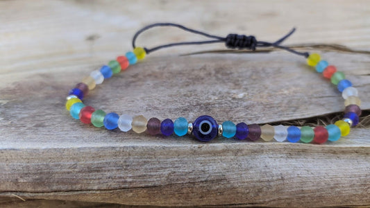 Evil eye colored beads bracelet - women’s gift - Gift for her