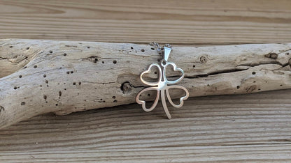 Clover necklace - Four leaves pendant necklace - Good luck pendant