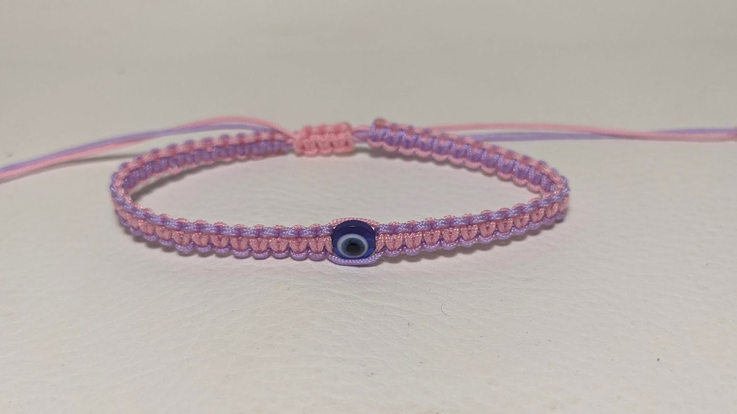 Woven Evil eye Bracelet- Adjustable bracelet - Gift for her
