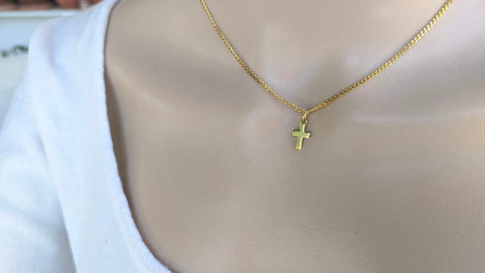 Tiny Stainless Steel Cross Necklace | Dainty Gift for Her