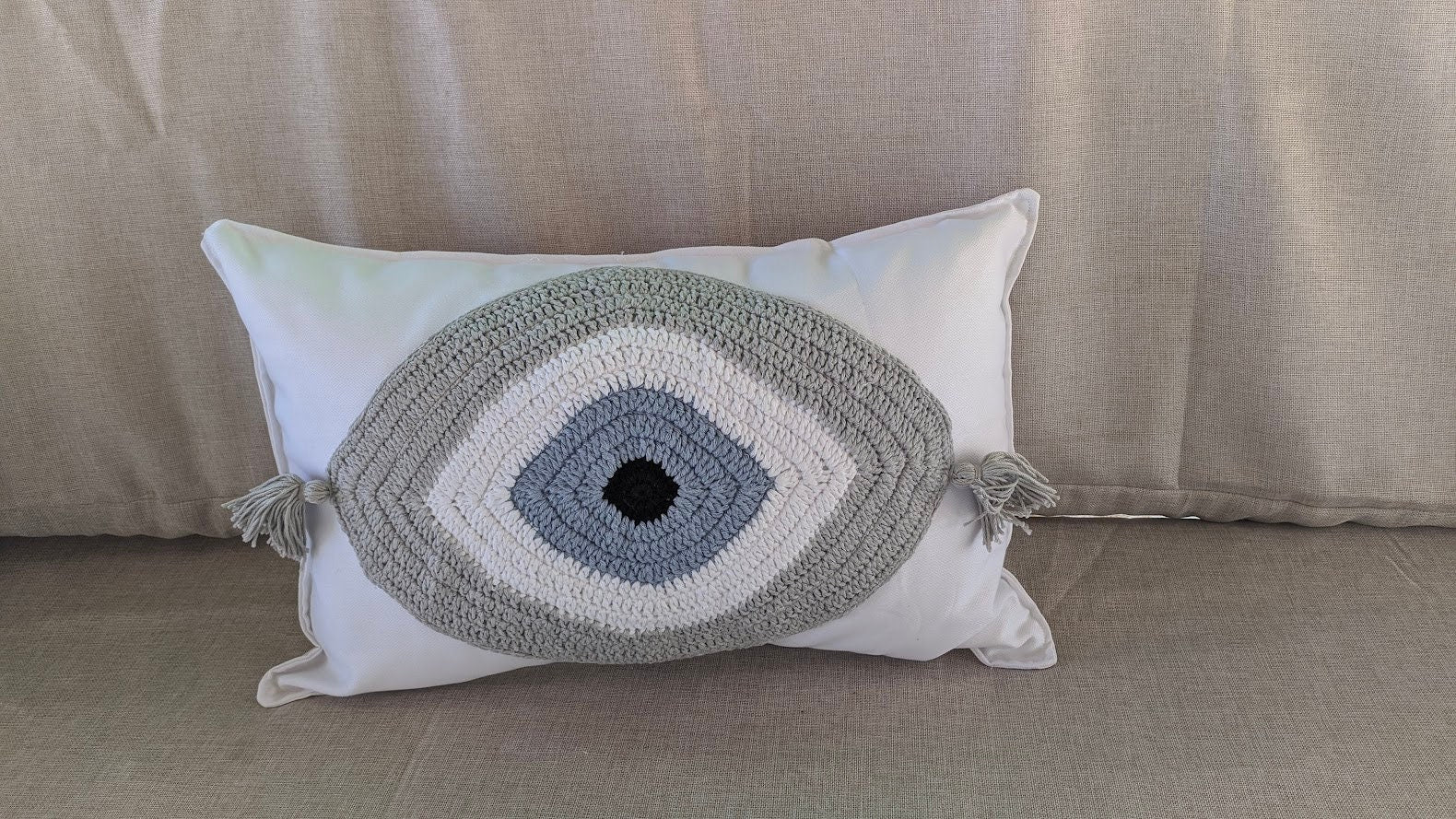 Evil eye 2024 crochet pillow