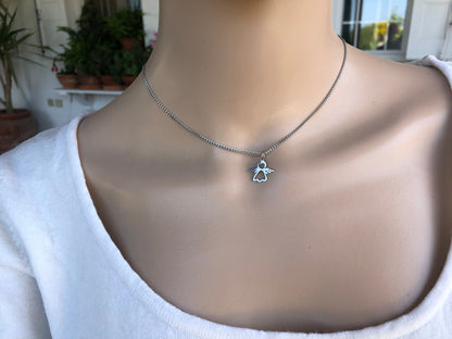 Tiny Guardian Angel Necklace | Stainless Steel Gift for Her