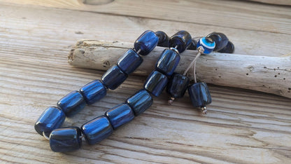 Evil Eye Blue Worry Beads - Greek Gift - Relaxation Beads