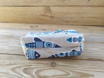 Fish Fabric  Makeup Bag - Greek gift - Gift for her