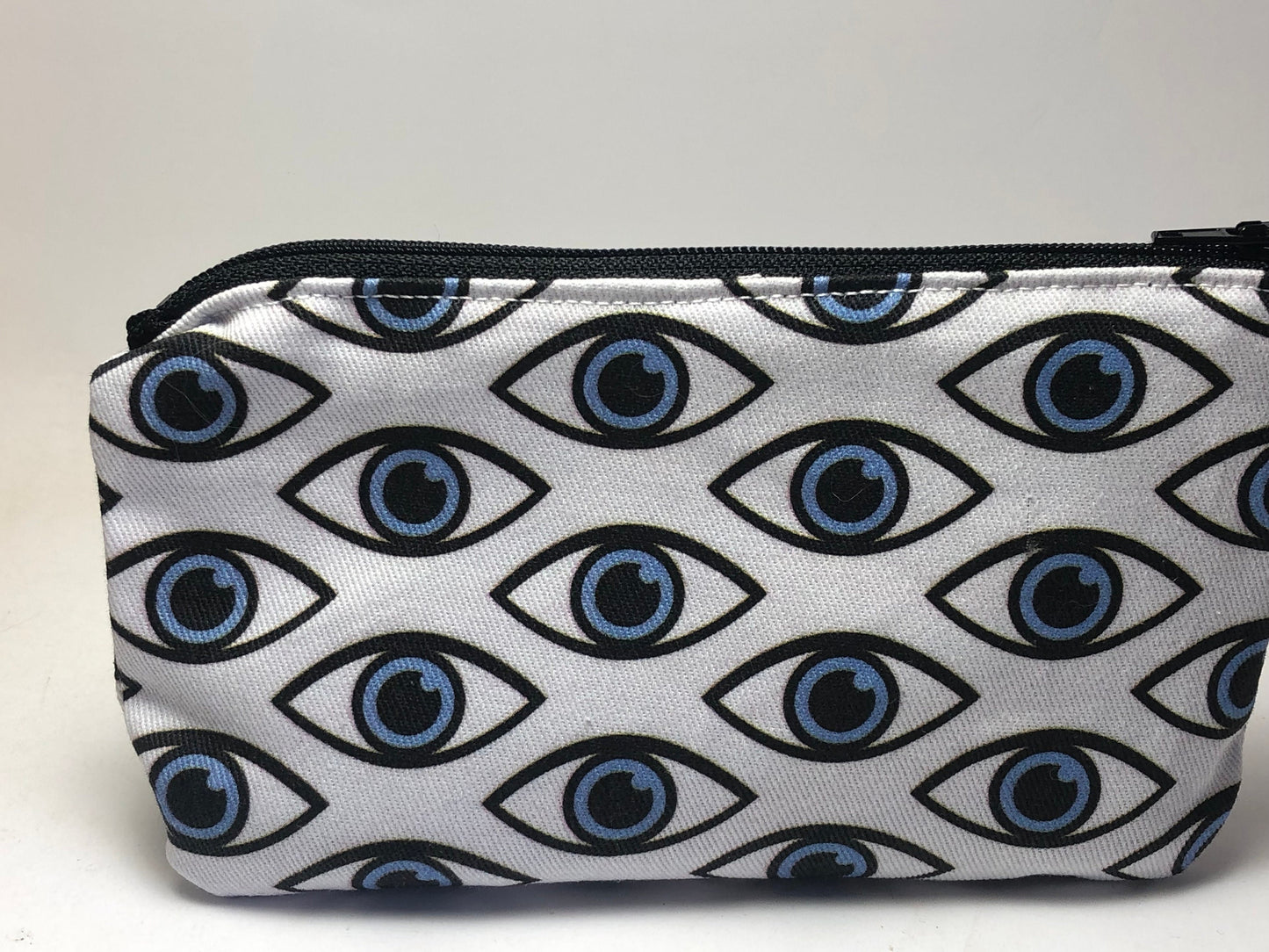 Evil eye fabric purse with zipper - Handmade pouch - Made in Greece - Greek gift