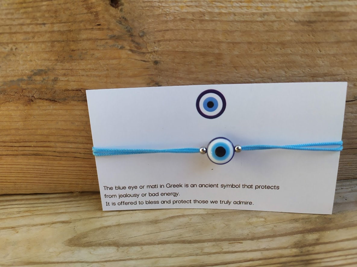 Blue Evil Eye Protection Bracelet - Good Luck bracelet - Gift for him