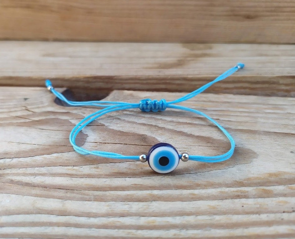 Blue Evil Eye Protection Bracelet - Good Luck bracelet - Gift for him