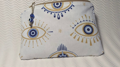 Pochette tissu oeil bleu – Souvenir grec