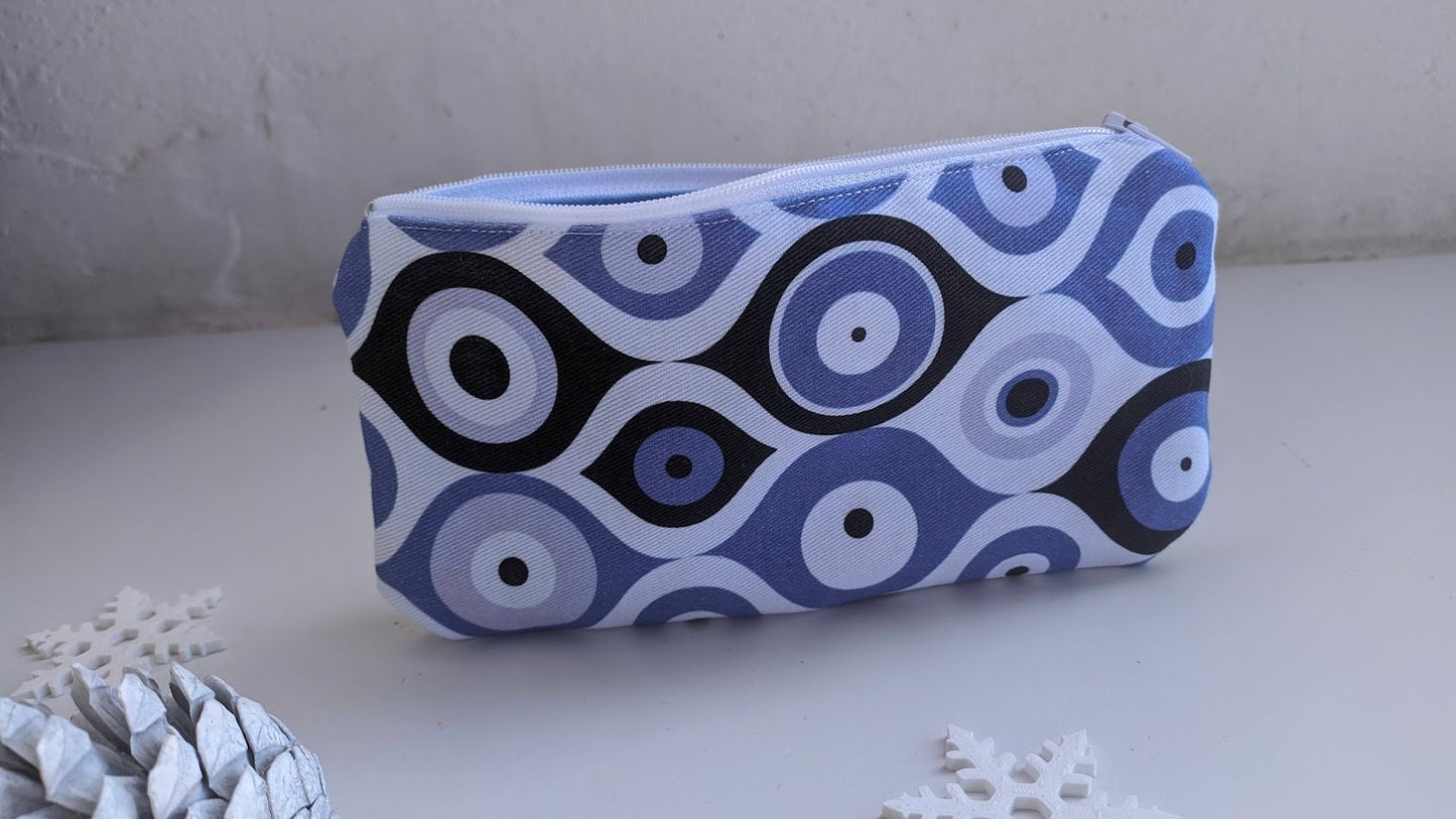 Evil Eye Purse With Zipper - Handmade Pouch - Made in Greece - Greek gift
