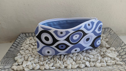 Evil Eye Purse With Zipper - Handmade Pouch - Made in Greece