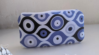 Evil Eye Purse With Zipper - Handmade Pouch - Made in Greece
