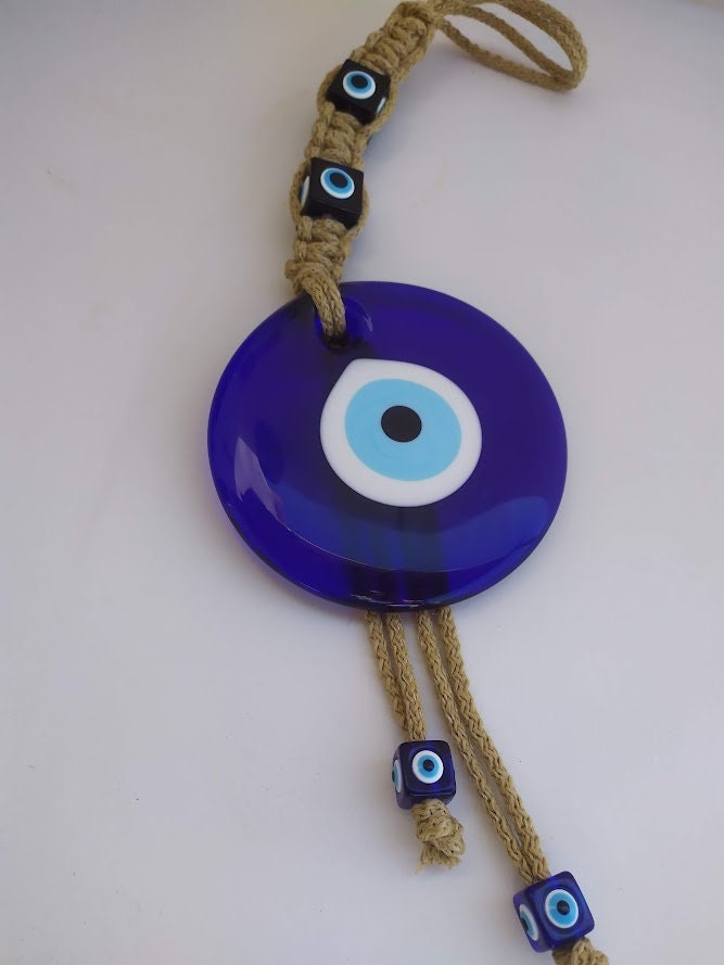 XL Evil Eye Wall Hanging - Greek Gift for House Protection & Glass Decor