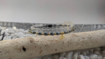 Bracelet Hématite Oeil Bleu - Cadeau Pour Elle