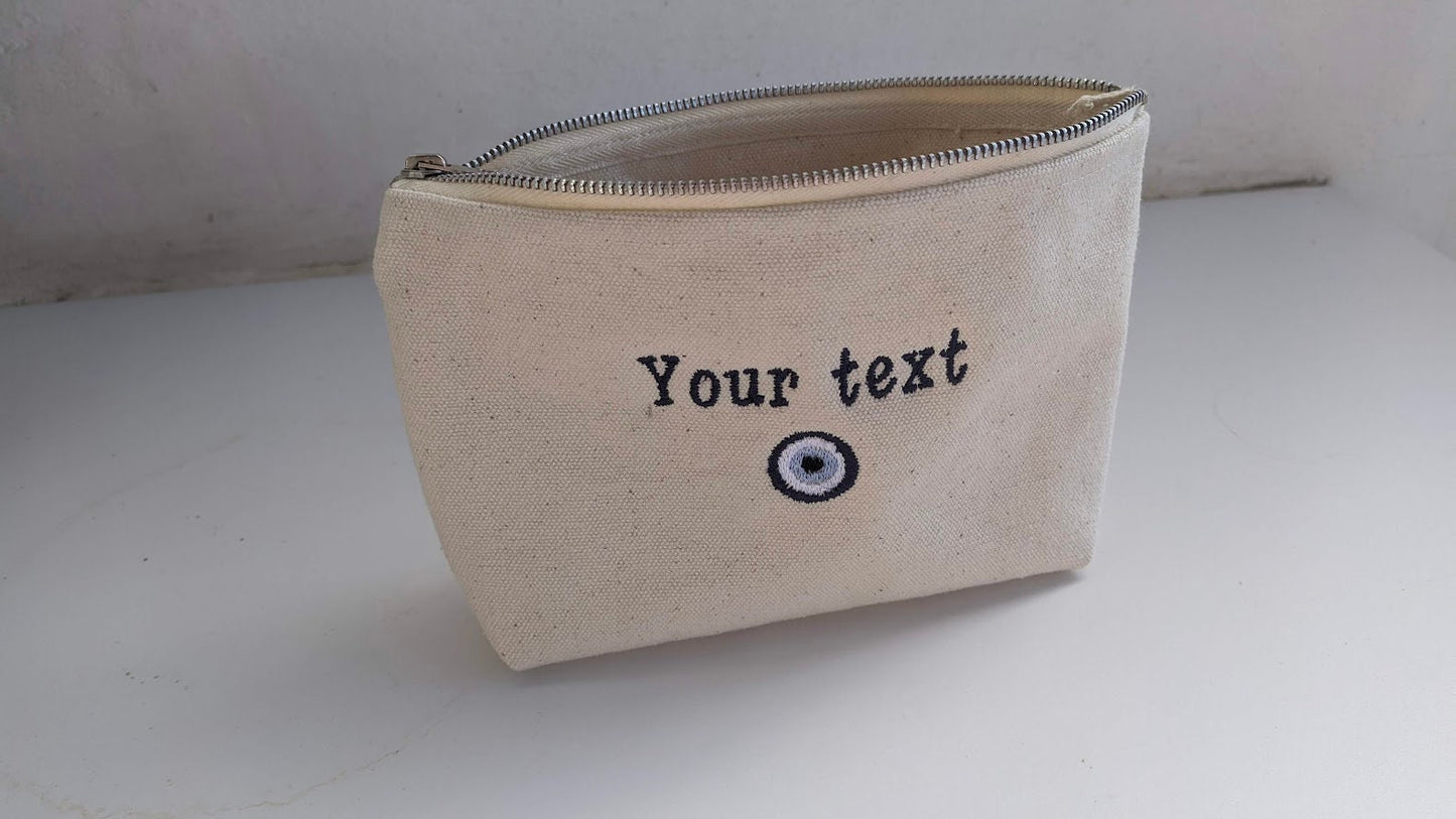 Personalized Embroidered Evil Eye Pouch - Gift for Women