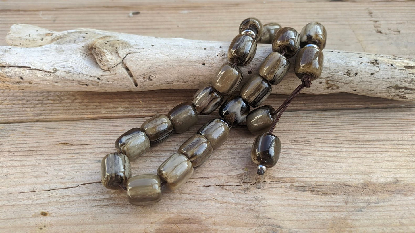 Greek worry beads -brown Komboloi - Anti Stress Gift - Men's gift