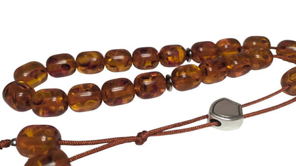 Amber Imitation Worry Beads - Greek Komboloi for Stress Relief