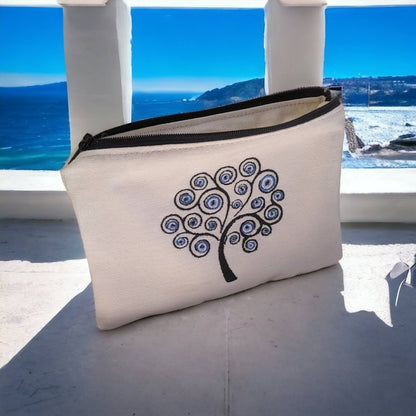 Evil Eye Tree of Life Pouch – Evil Eye purse – Embroidered pouch
