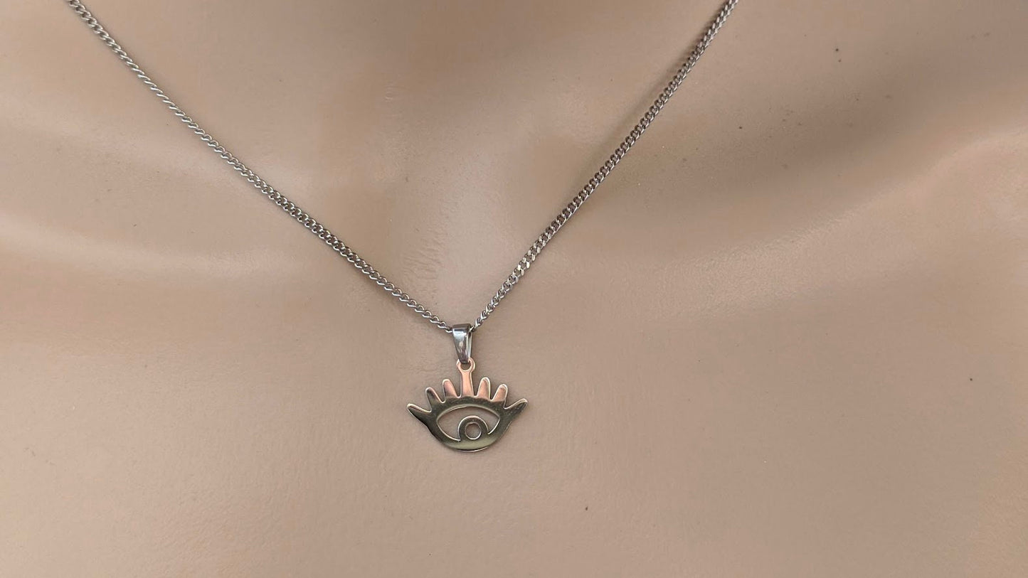 Greek Evil Eye Necklace - Stainless jewerly - Evil eye pendant - Greek Gift