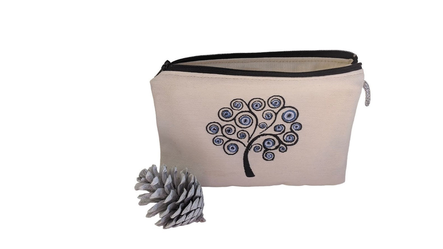 Evil Eye Tree of Life Pouch – Evil Eye purse – Embroidered pouch