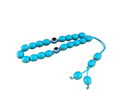 Turquoise Evil Eye Worry Beads | Greek Anti-Stress Toy | Blue Komboloi